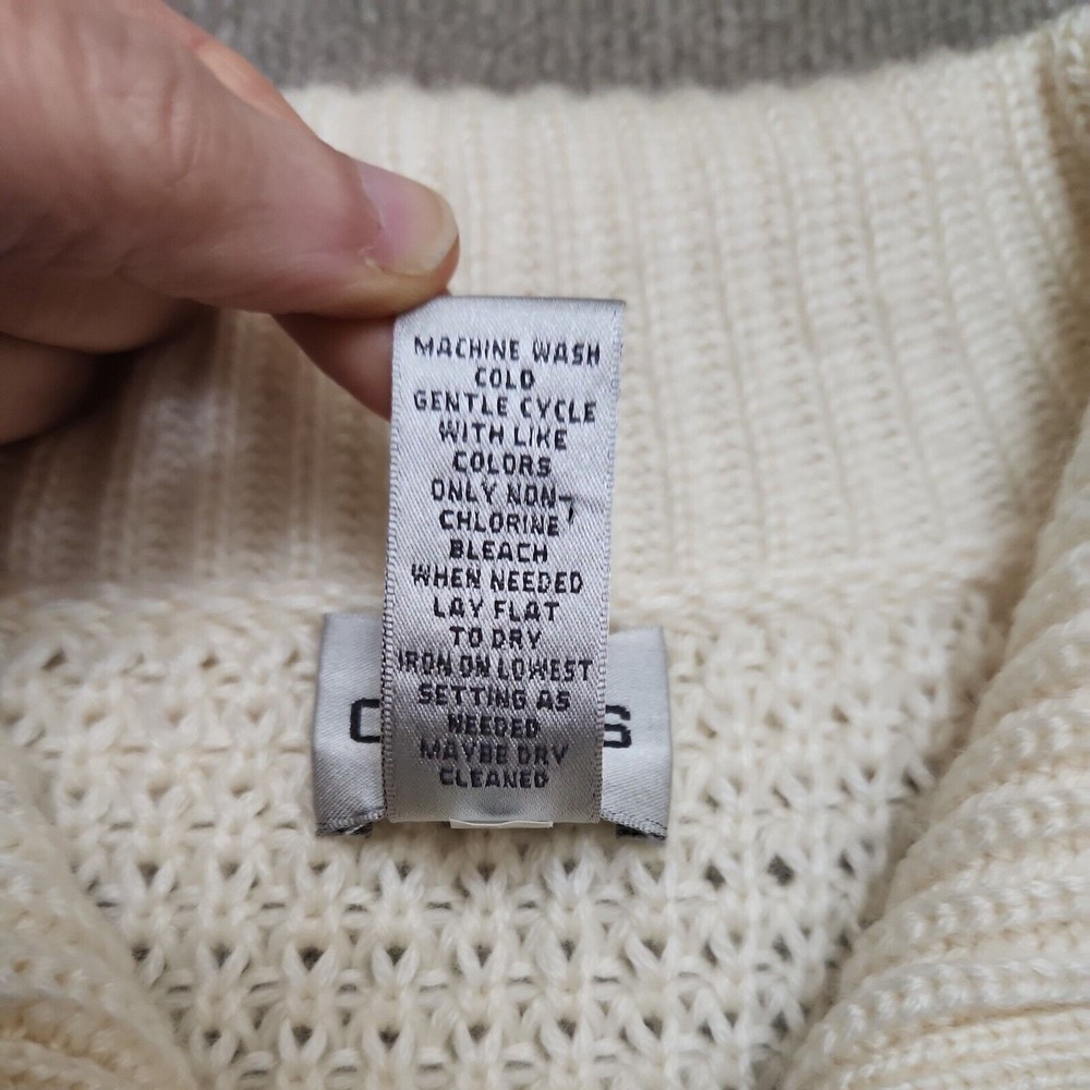 Chicos Heavy Chunky Knit Cardigan Wool Blend Sweater Womens 3 US XL Cream White - Picture 6 of 8